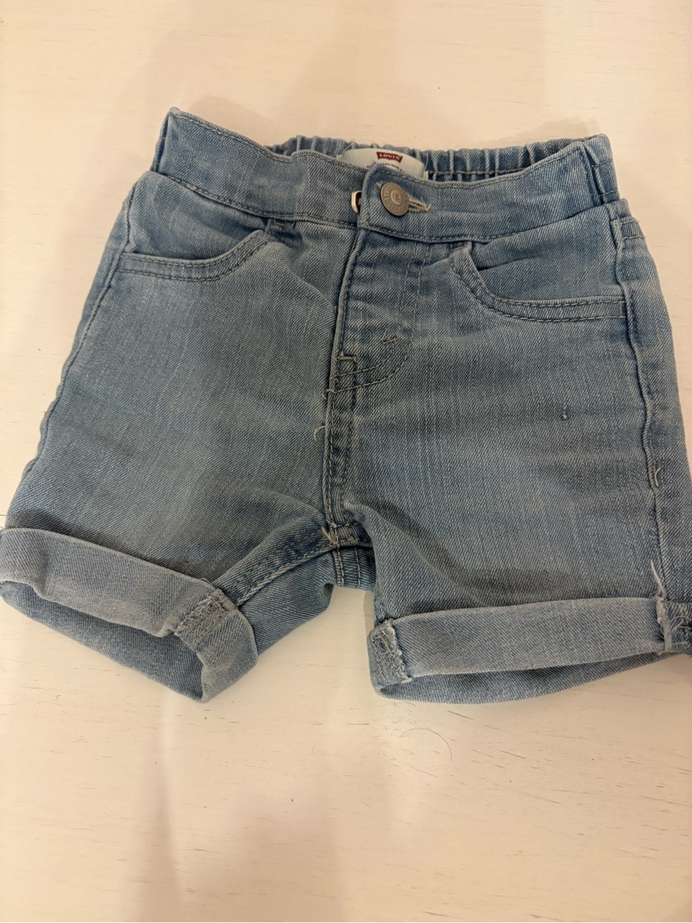Levi’s Toddler Light Blue Denim Roll-Cuff Shorts
